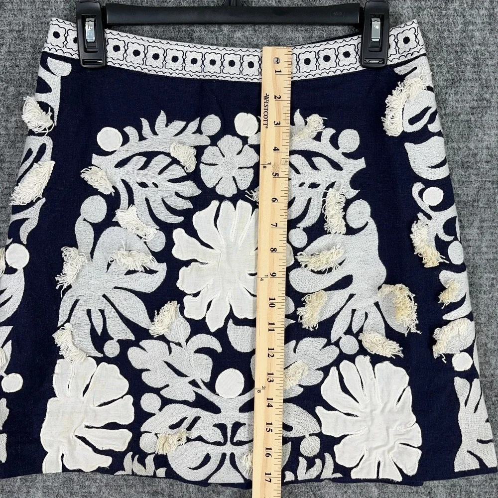 Maeve Skirt Womens Embroidered Mini Boho Chic Textured Cotton Anthropologie‎